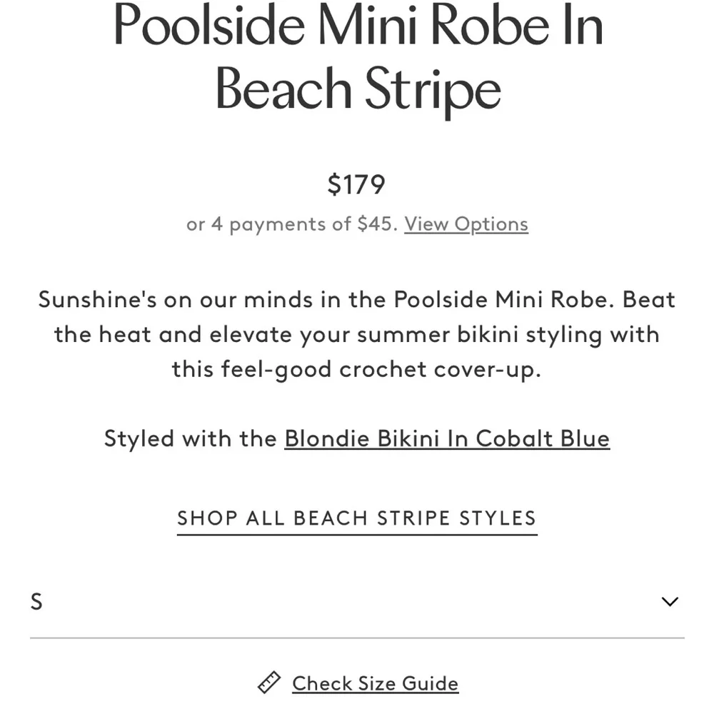 Poolside Mini Robe In Beach Stripe - Picture 4 of 5